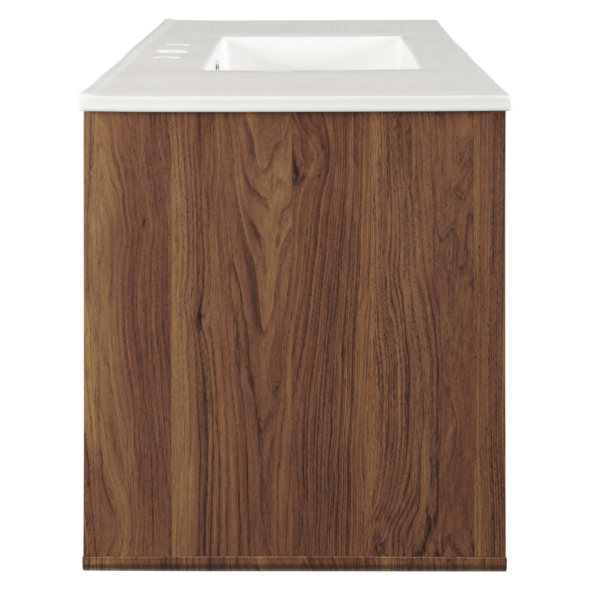 Alt View 1. Modway - Transmit Wall-Mount Bathroom Vanity Basin Included - Walnut White.