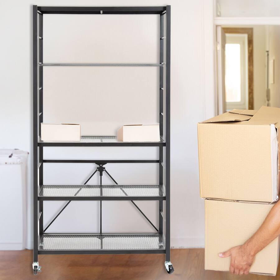Origami R2 Series Folding Steel Adjustable Shelving Storage Rack, 2 ...