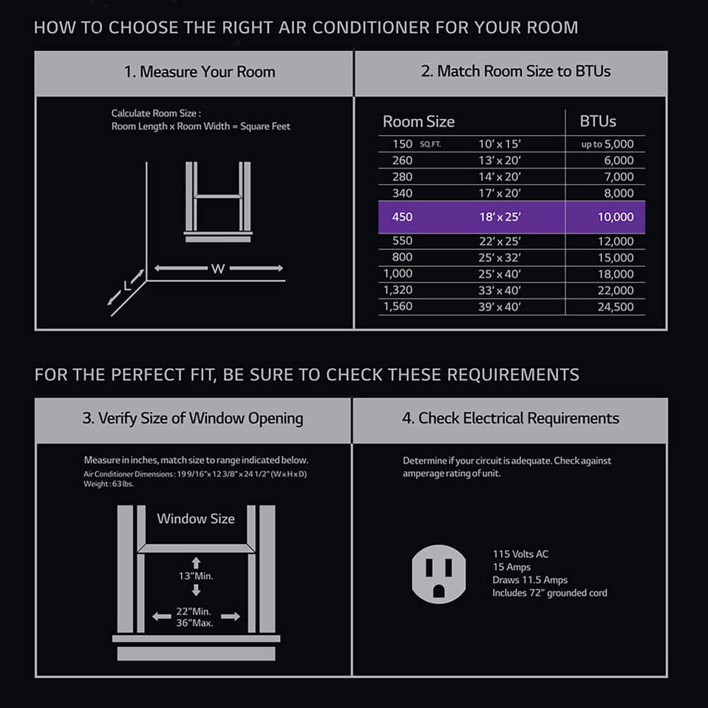 Alt View 19. LG - 450 Sq. Ft. 10,000 BTU Dual Inverter Smart Window Air Conditioner - White.
