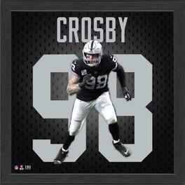 Highland Mint - Maxx Crosby Las Vegas Raiders 13'' x 13'' Impact Jersey Framed Photo - Multicolor