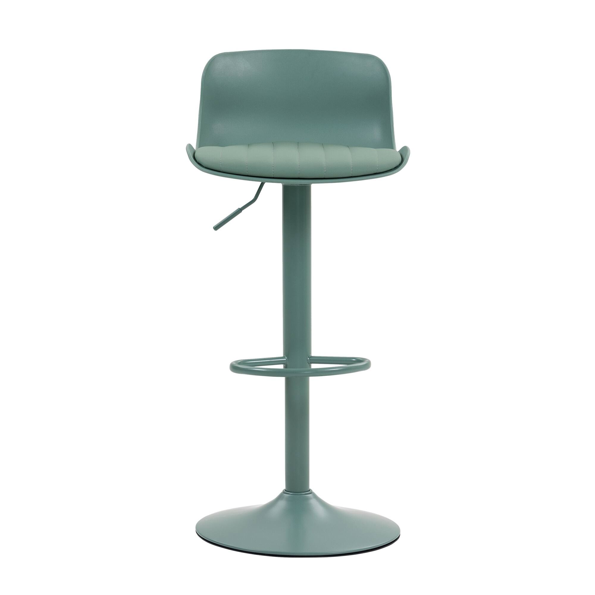 Alt View 8. GOODSILO - Set of 2 Adjustable Swivel Bar Stools with Backrest, Modern Counter Height Stools for Kitchen Islands - Mint Green.