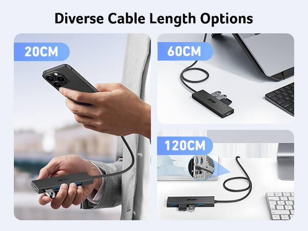 Diverse Cable Length Options

- 20CM
- 60CM
- 120CM