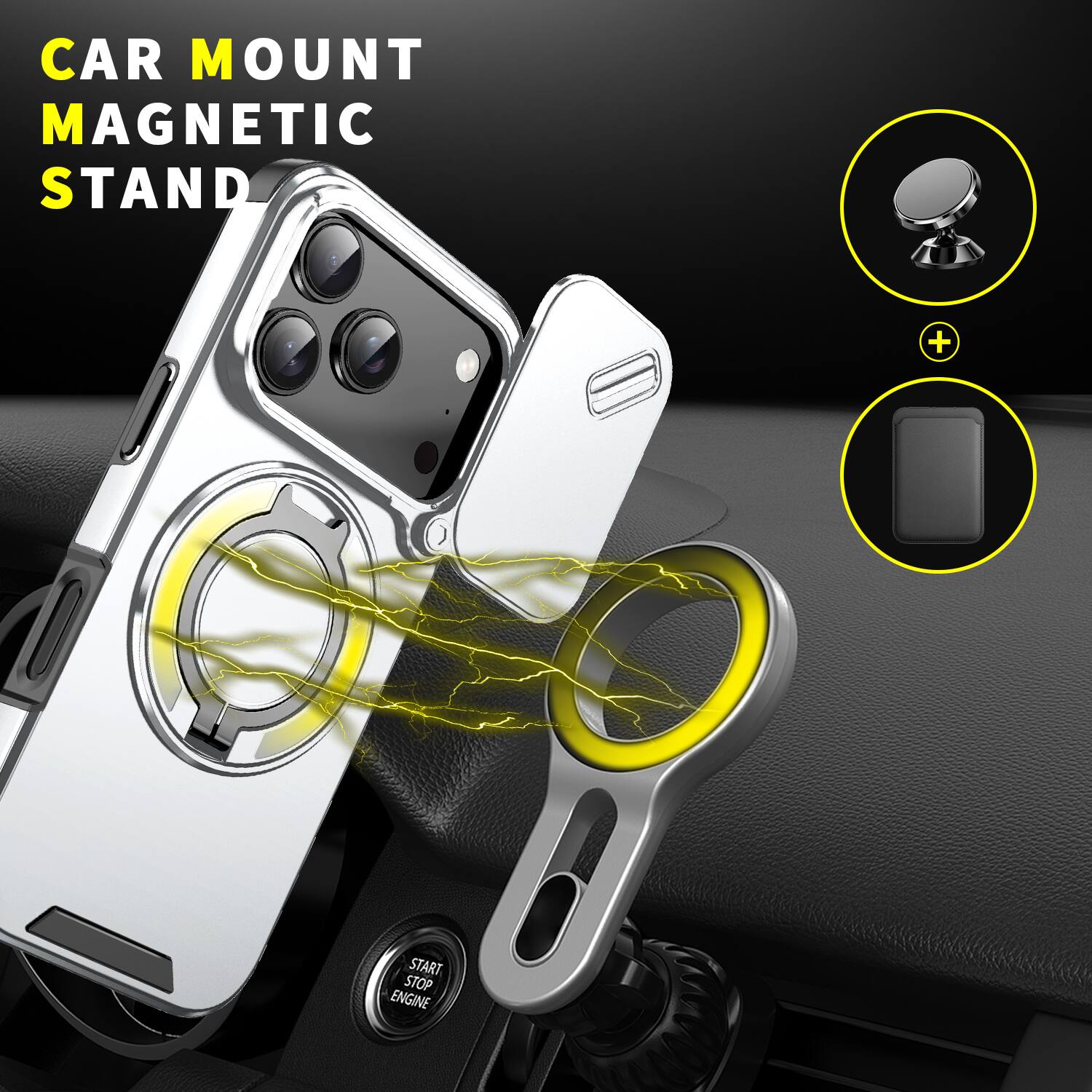 CAR MOUNT MAGNETIC STAND + START STOP ENGINE