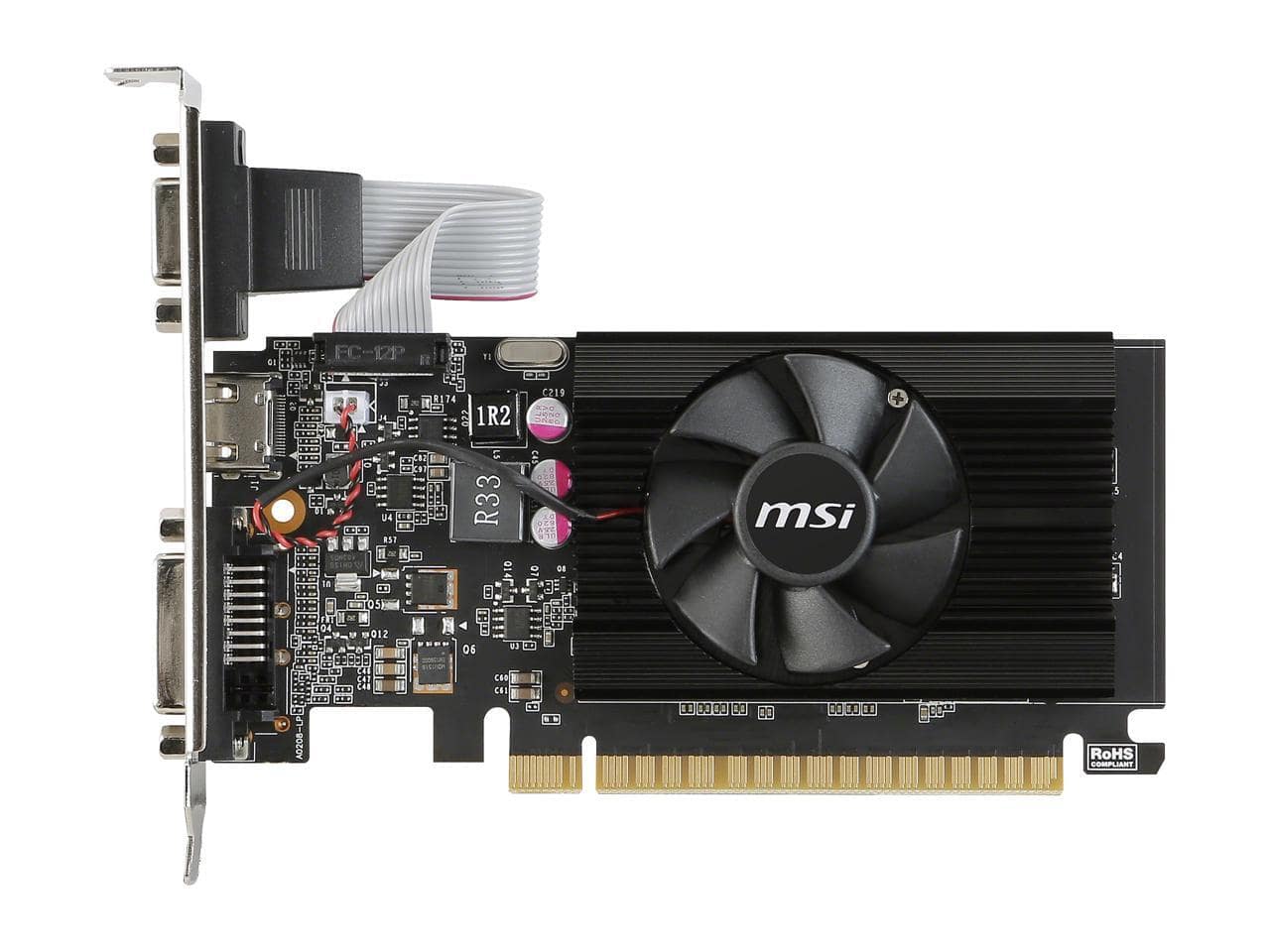 MSI - GeForce GT 710 2GB DDR3 PCI Express 2.0 Low Profile Graphics Card GT 710 2GD3 LP