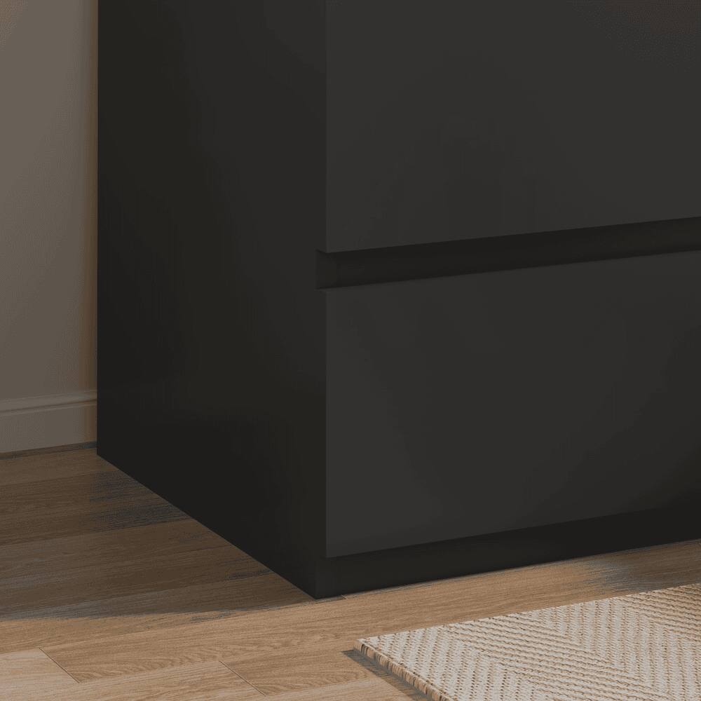 Alt View 4. Kadyn - Modern End Table with USB-C Charging Station and 2 Drawers - Black - Black.