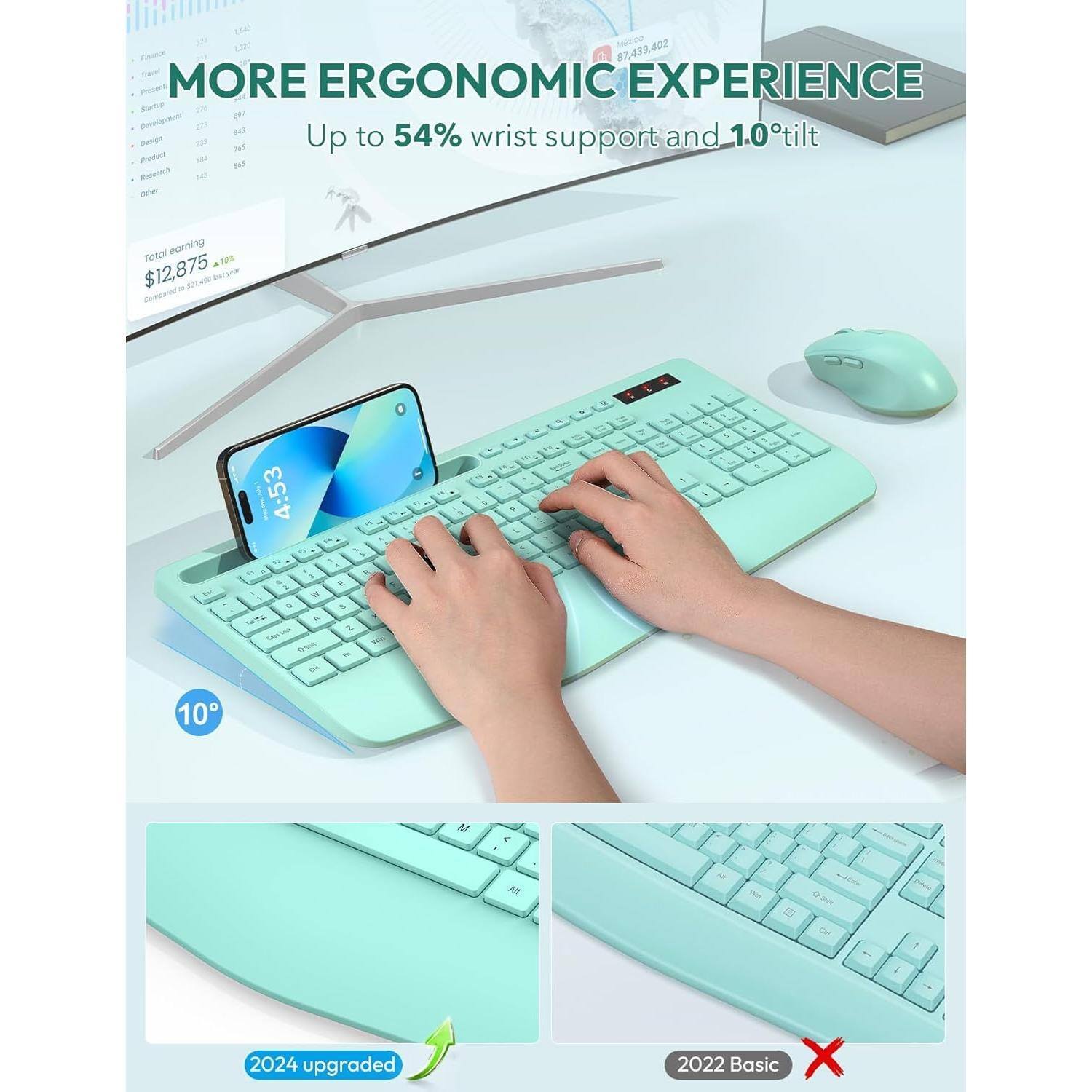 MORE ERGONOMIC EXPERIENCE  
Up to 54% wrist support and 1.0° tilt  

$12,875  
Total earning  

2024 upgraded  
2022 Basic