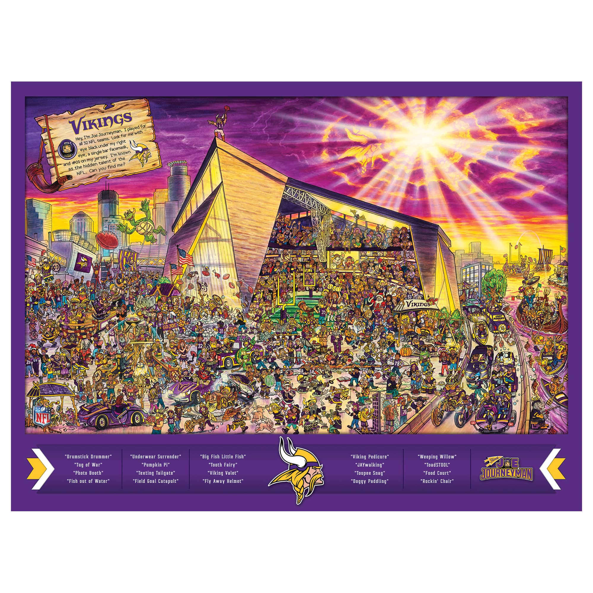 YouTheFan - Minnesota Vikings 500-Piece Joe Journeyman Puzzle - Multicolor