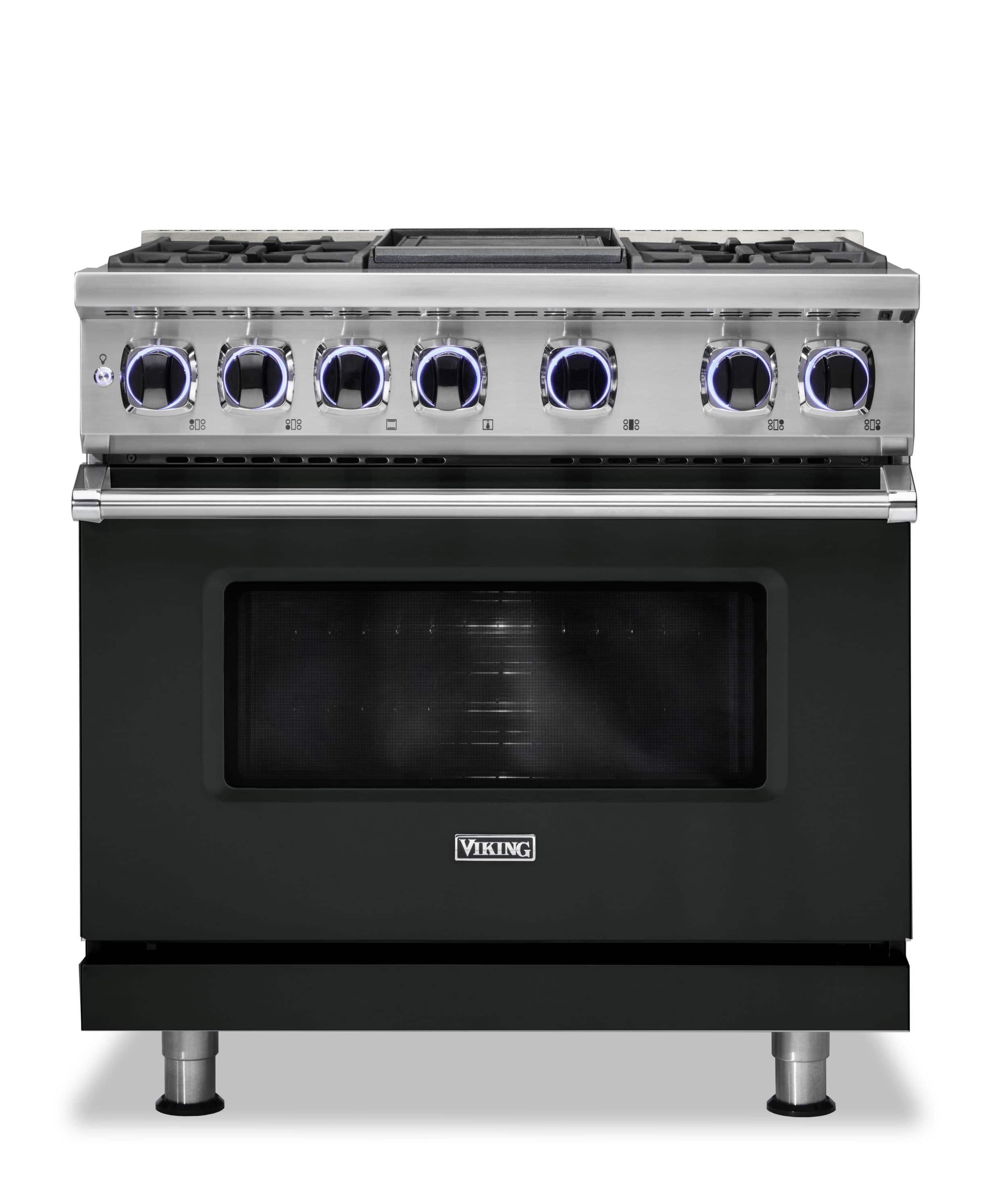 Viking - 36"W./24"D. Dual Fuel Sealed Burner Range-4 Burners/Griddle - Antique Bronze