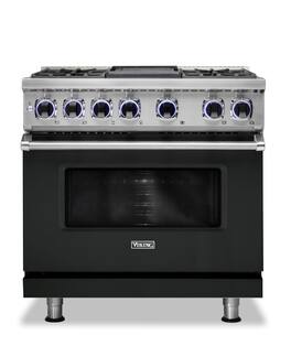 Viking - 36"W./24"D. Dual Fuel Sealed Burner Range-4 Burners/Griddle - Antique Bronze