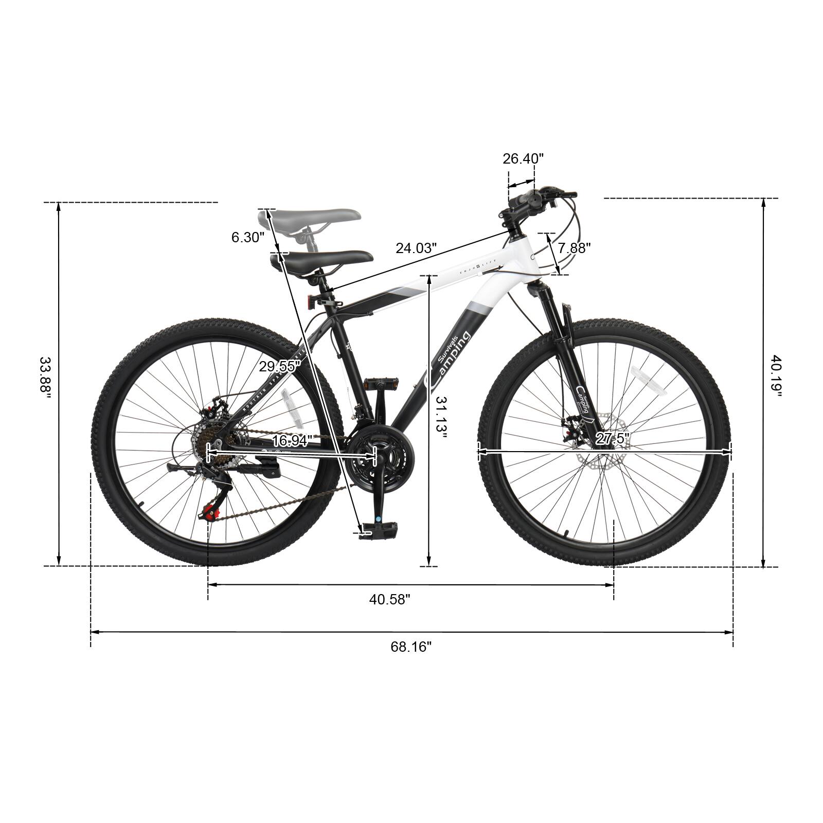 26.40"  
6.30"  
24.03"  
7.88"  
33.88"  
29"  
55"  
16:94  
31.13"  
27.5"  
40.19"  
40.58"  
68.16"