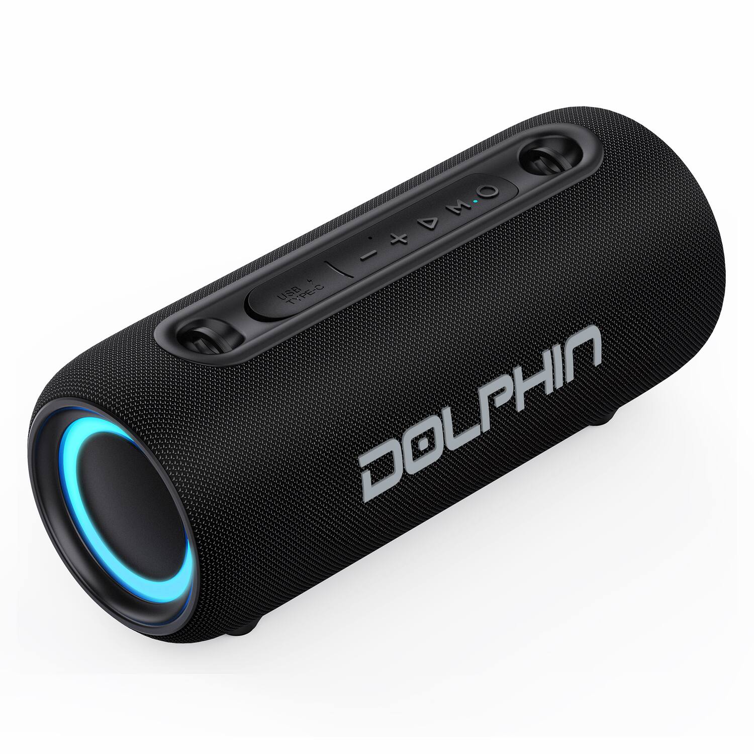 Dolphin - Audio Lx-30 Lx-30 Water-resistant Portable Bluetooth Speakerphone With Rgb Lights And Shoulder Strap - Black
