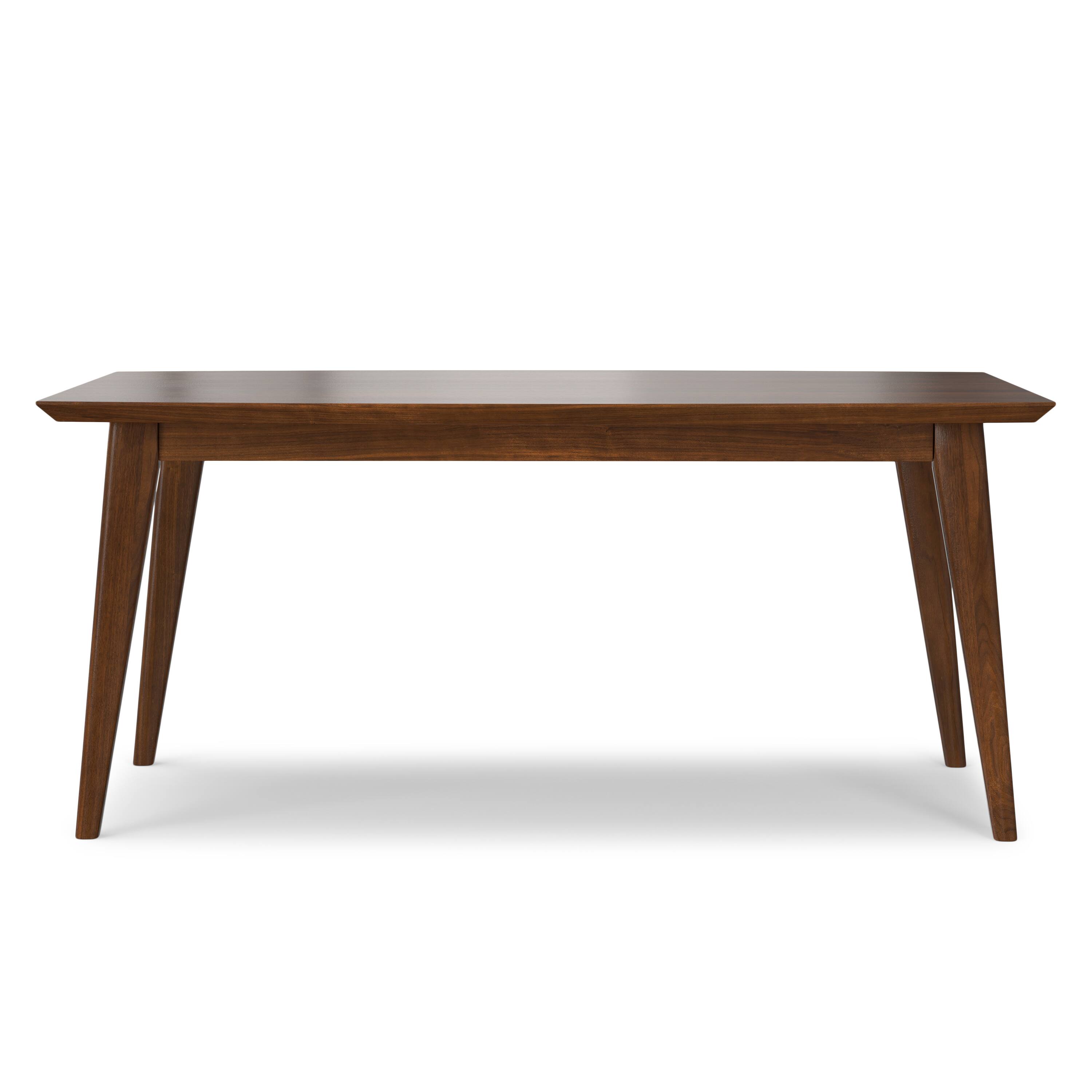 Back. Simpli Home - Draper SOLID WOOD and Rubberwood 66 inch x 40 inch Rectangle Mid Century Modern Dining Table in WALNUT WOOD - Walnut Veneer.