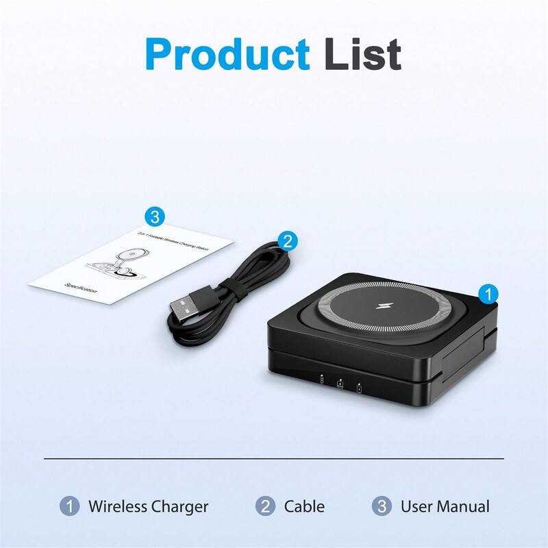 Product List

1. Wireless Charger
2. Cable
3. User Manual