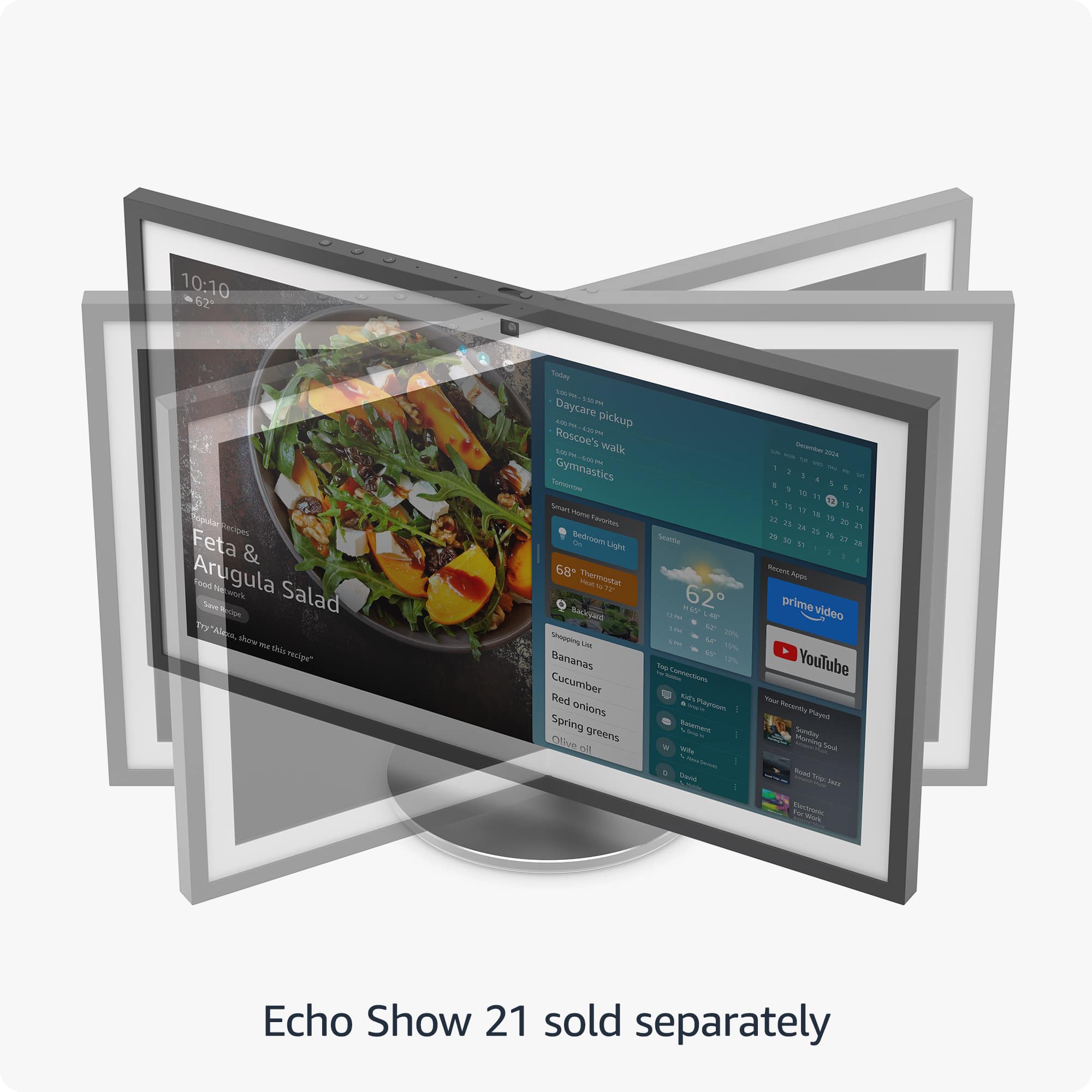 Echo Show 21 sold separately.