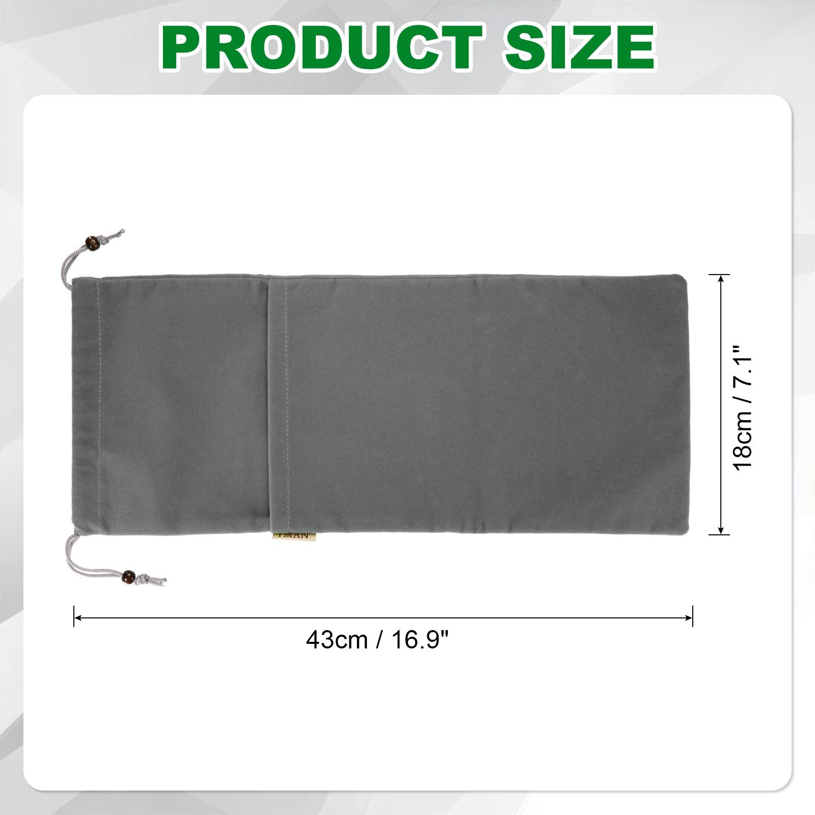 PRODUCT SIZE  
18cm / 7.1"  
43cm / 16.9"