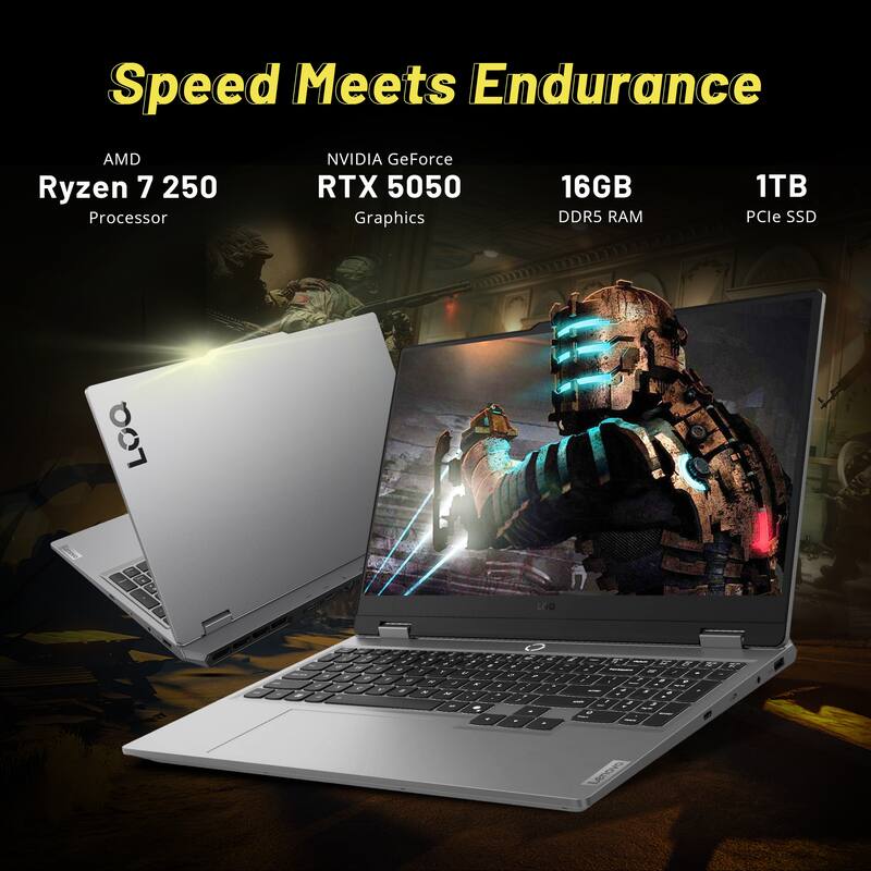 Speed Meets Endurance  
AMD Ryzen 7 250 Processor  
NVIDIA GeForce RTX 5050 Graphics  
16GB DDR5 RAM  
1TB PCIe SSD