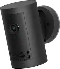 Front. Ring - Outdoor Cam Plus, Battery, Wide-Angle 2K Video, Low-Light Sight for full-color night vision, Mount-anywhere versatility - Black.