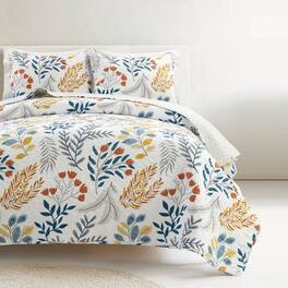 Hivvago - Full/Queen Botanical Bohemian Floral Lightweight 3 Piece Quilt Set - Multicolor