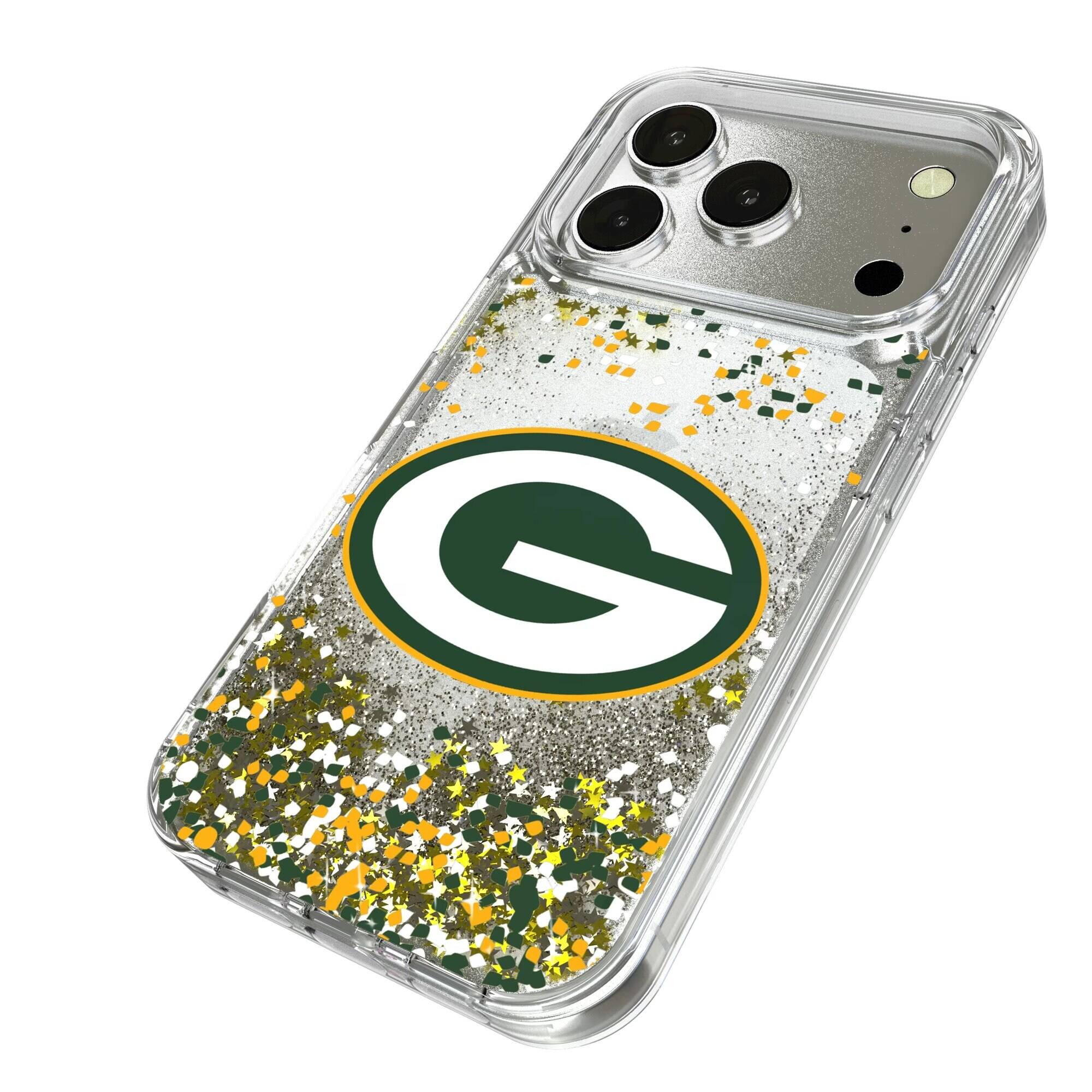 Alt View 1. Keyscaper - Green Bay Packers iPhone Glitter Case with Confetti Design - 16 - Multicolor.