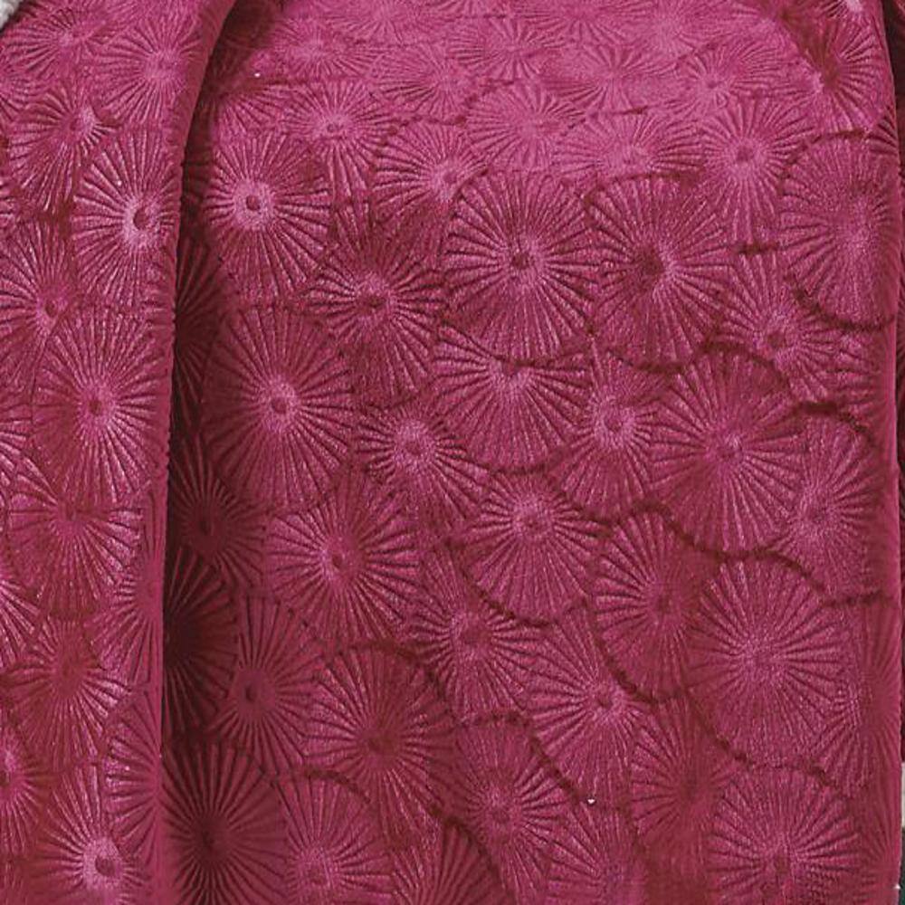 Alt View 3. Noble House - Louvre Plush All Season 50"x60" Sherpa Burgundy Throw - Burgundy.