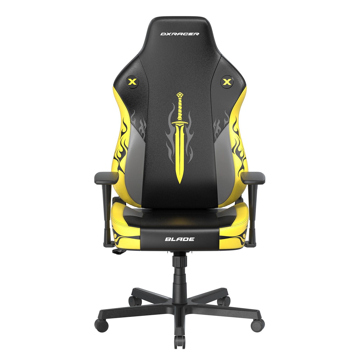 DXRacer - Blade Series Gaming Chair – Fireblade Edition with 3D Armrests & Ergonomic Reclining Design - Black