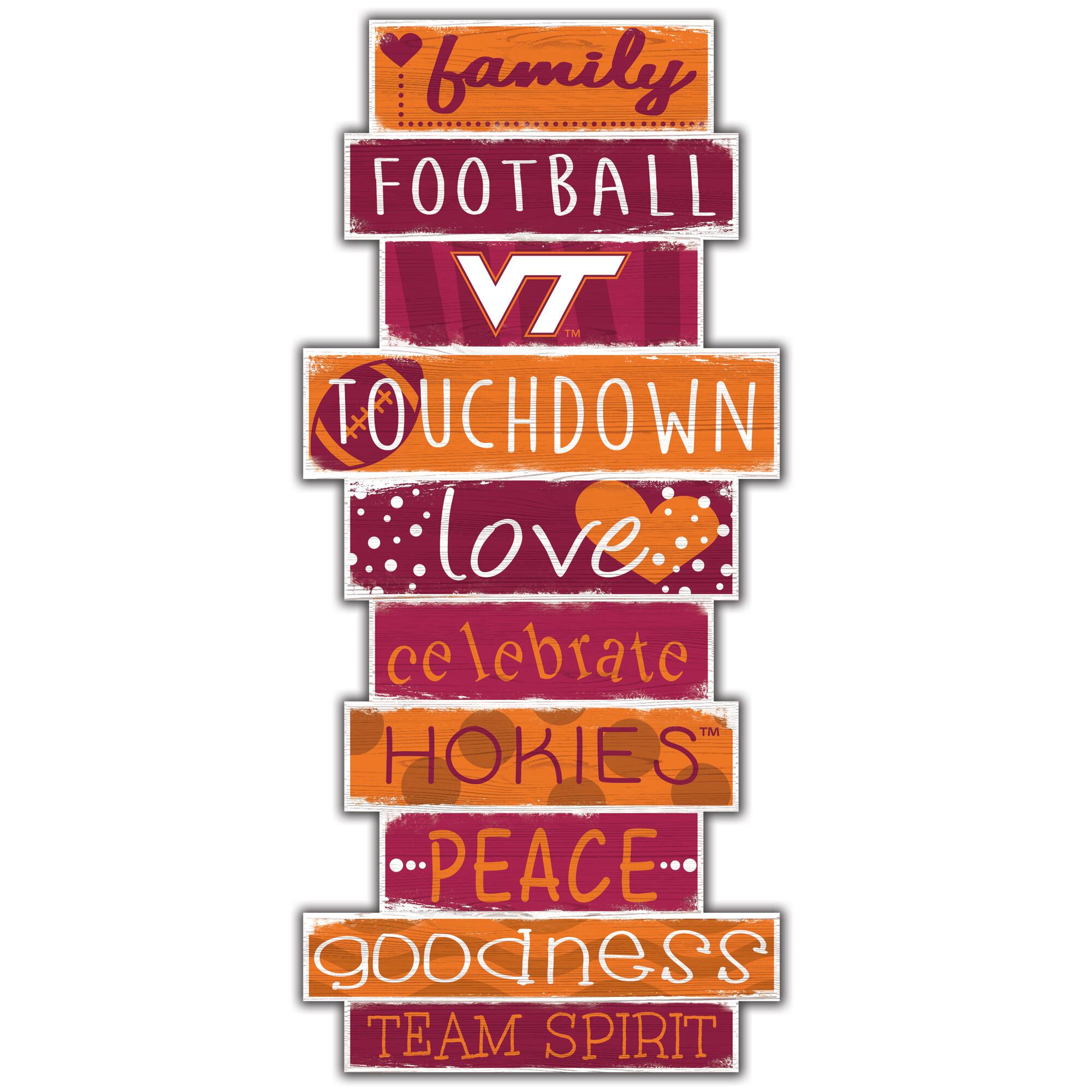 Virginia Tech Hokies 5'' x 24'' Celebrations Stack Sign
