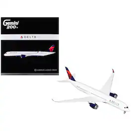 Airbus A350-900 Commercial Aircraft "Delta Air Lines" White with Red and Blue Tail 1/200 Diecast Model by GeminiJets