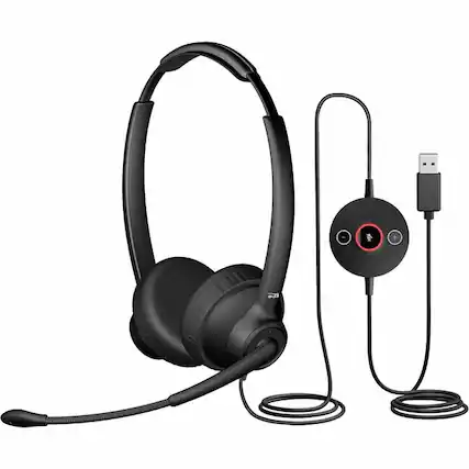 Front. Cyber Acoustics - Cyber Acoustics Professional USB Headset with AI Noise Cancelation - Microsoft Teams Certification - Stereo - USB Type A - Unknown.