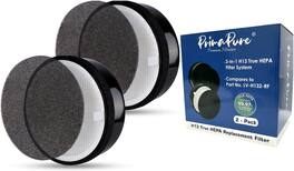 PrimaPure - 2-Pack H13 3 in 1 True HEPA Filter System Replacement for Levoit LV-H132, Replacement for LV-H132-RF Air Purifier - Black/White