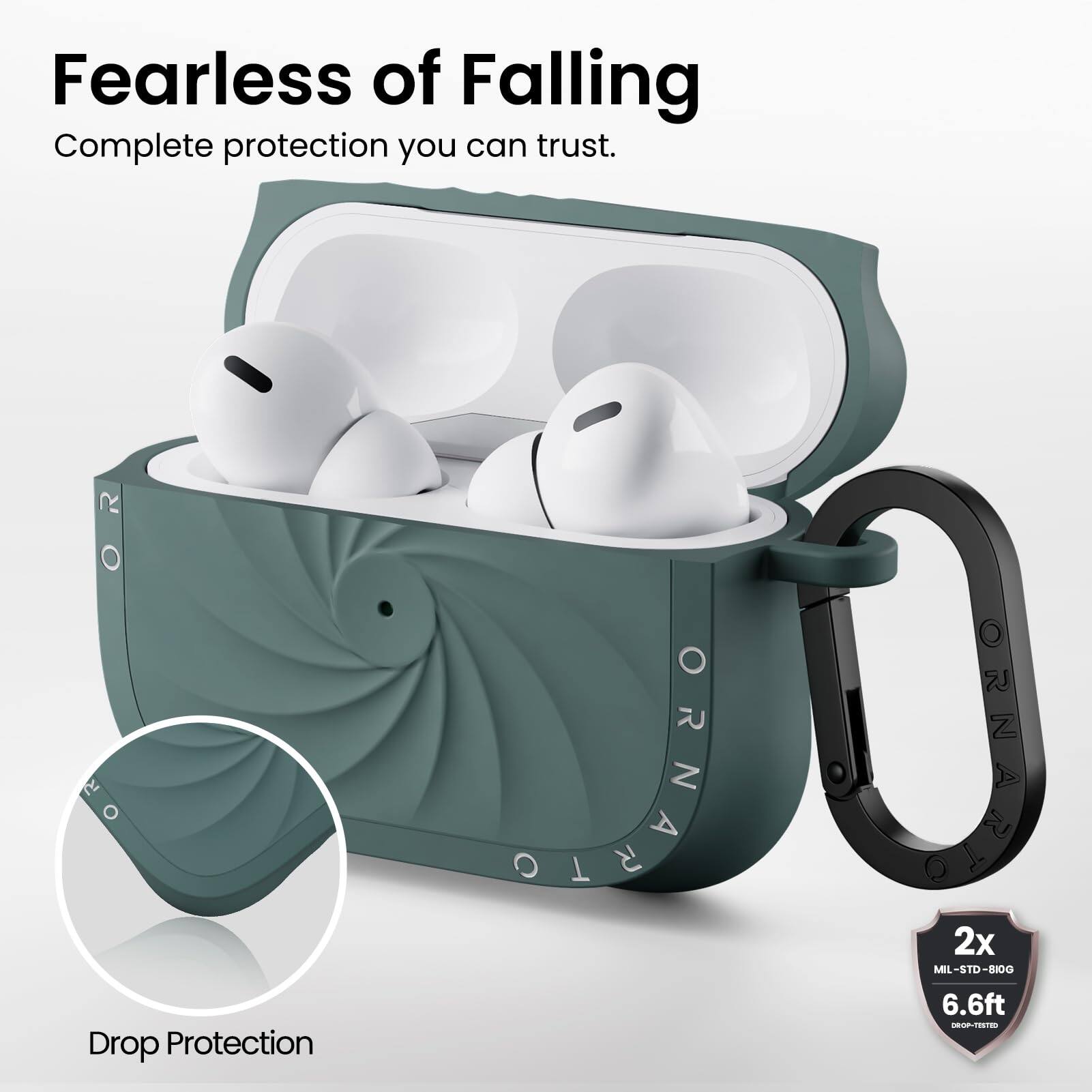 Fearless of Falling  
Complete protection you can trust.  

Drop Protection  

2x  
MIL-STD-810G  
6.6ft  
DROP-TESTED