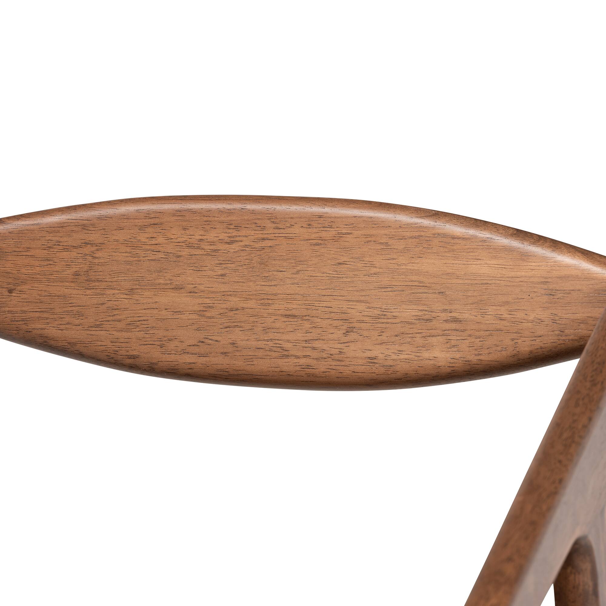 Back. Baxton Studio - Harland Mid Century Faux Leather Upholstered and Finished Wood 2-Piece Dining Chair Set - Black/Walnut Brown.