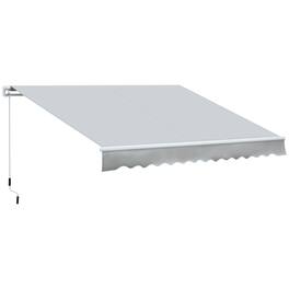 Outsunny - 12' x 8' Retractable Awning Patio Awnings Sun Shade Shelter with Manual Crank Handle, 280g/m² UV - Gray
