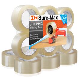 Sure-Max - Premium Carton Packing Tape 2.0 mil 330 Feet (110 yards) - Clear