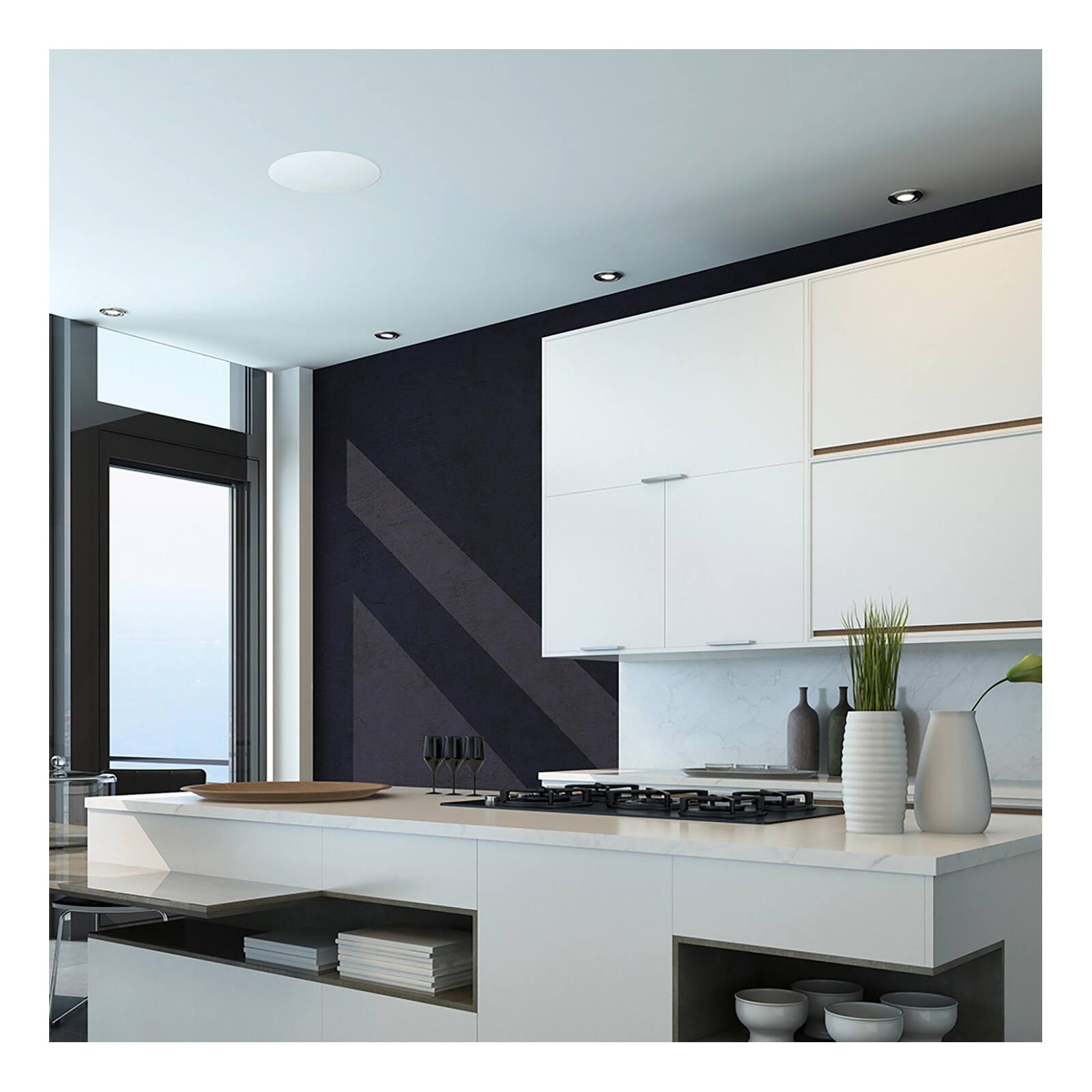 Alt View 1. Lithe Audio - Bluetooth Wireless 6.5 In. Ceiling Speaker (2 Master & 2 Passives) - Black.