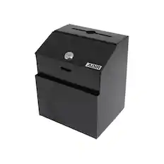 Front. AdirOffice - Steel Wall Mount Suggestion Box with Cards and Keys - Black.