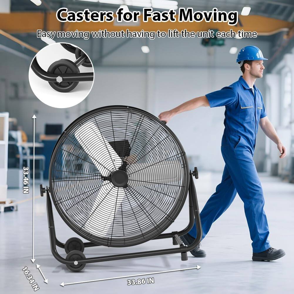 Casters for Fast Moving  
Easy moving without having to lift the unit each time  

33.46 IN  
16.34 IN  
33.86 IN