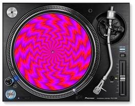 PopMarket - Optical Illusion - Hot Pink Electric - Graphic Turntable Slip Mat - VINYL ACCESSORIES - Multicolor