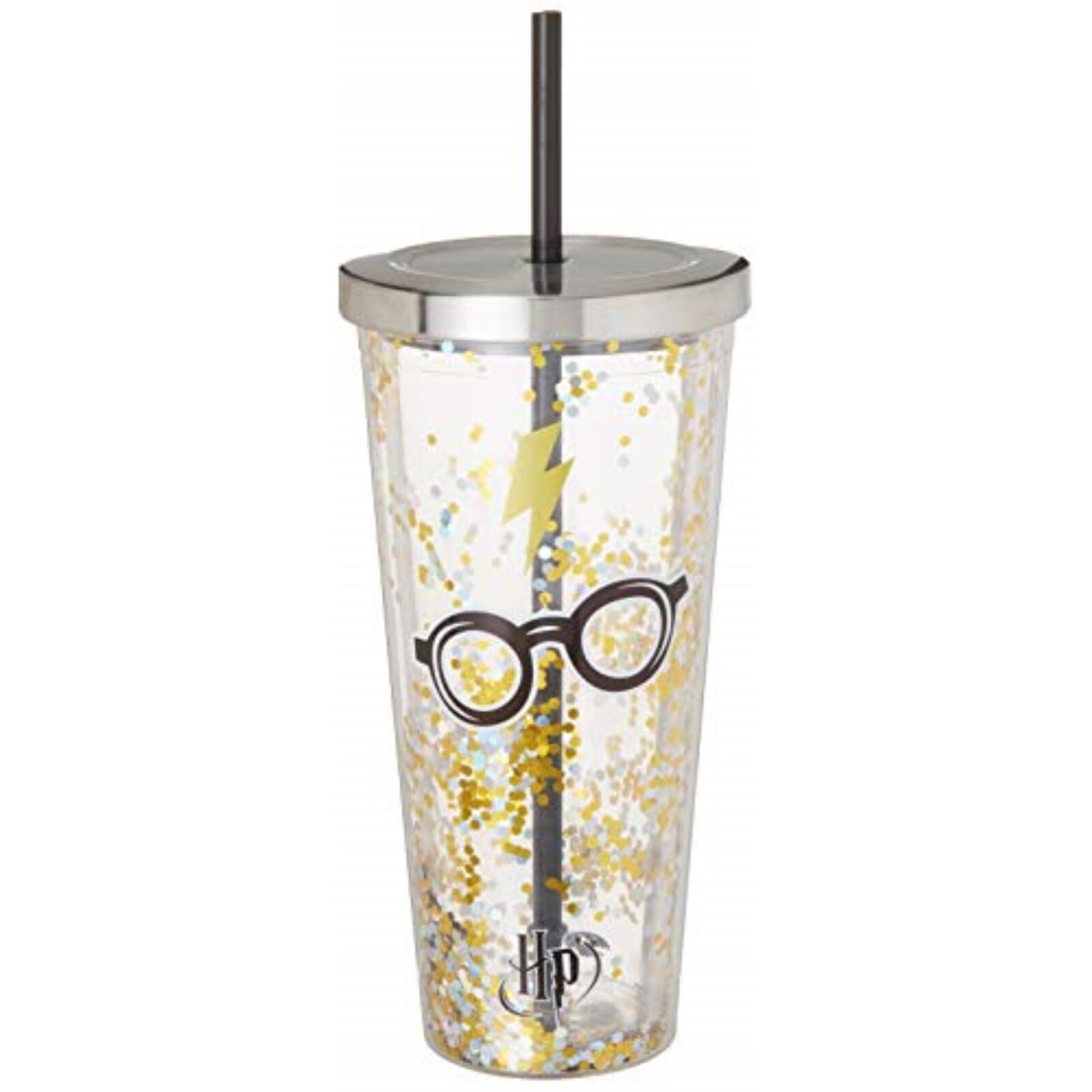 Spoontiques - Harry Potter Glasses Double Walled Insulated Acrylic Tumbler Glitter Cup with Straw 20 ounce - Multicolor price history on PriceWatchPro