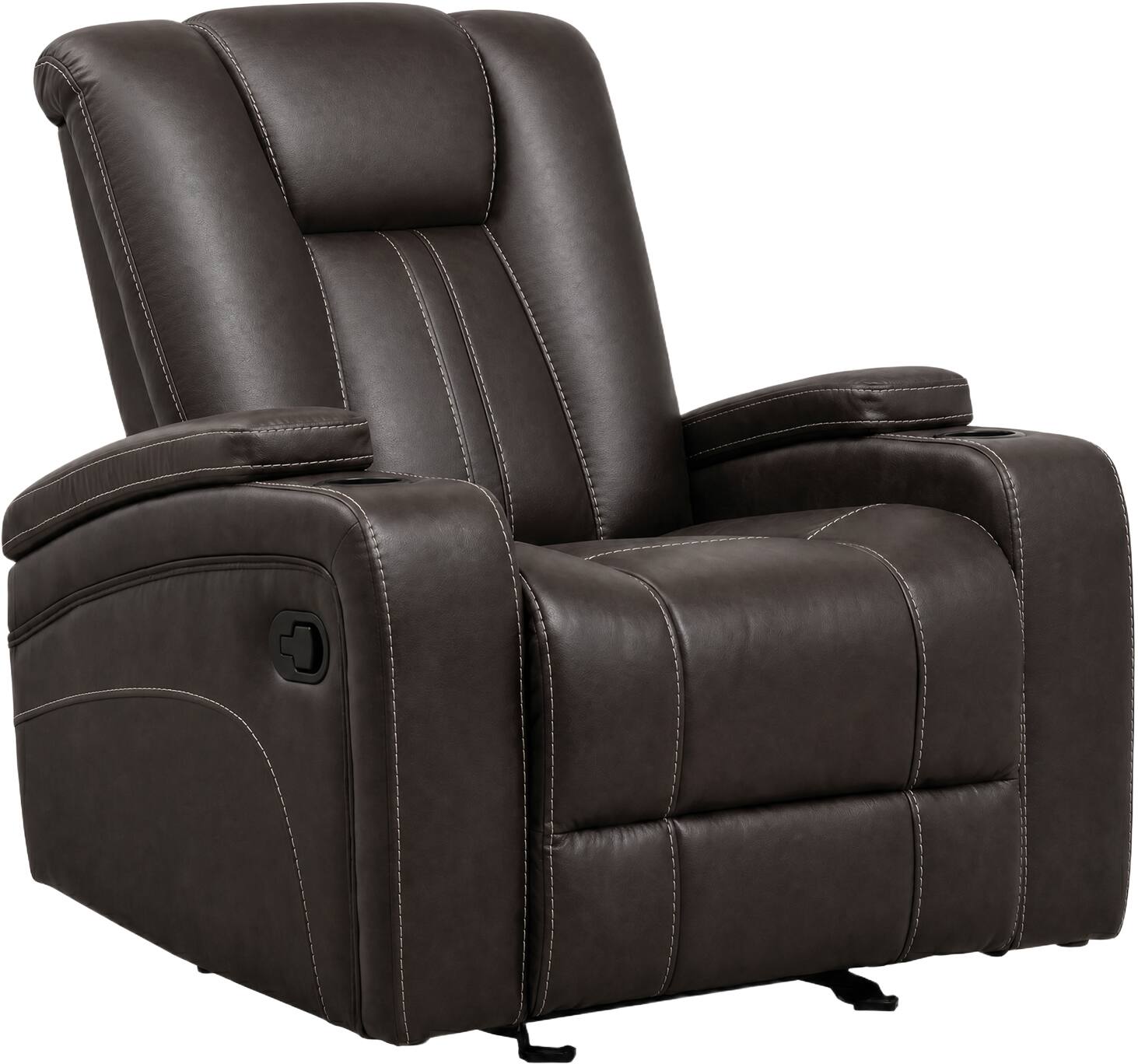 Alt View 2. Bestier - 38'' Manual Recliner Chair with Dual Cup Holders and Arm Storage for Living Room and Home Theater - Brown.