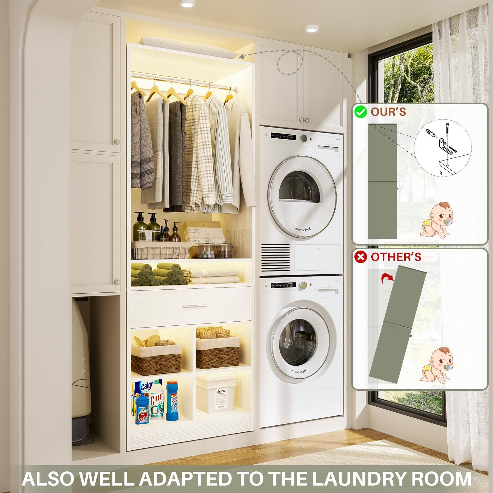 OUR'S 1 x OTHER'S  
Calgr Con - "el - ALSO WELL ADAPTED TO THE LAUNDRY ROOM