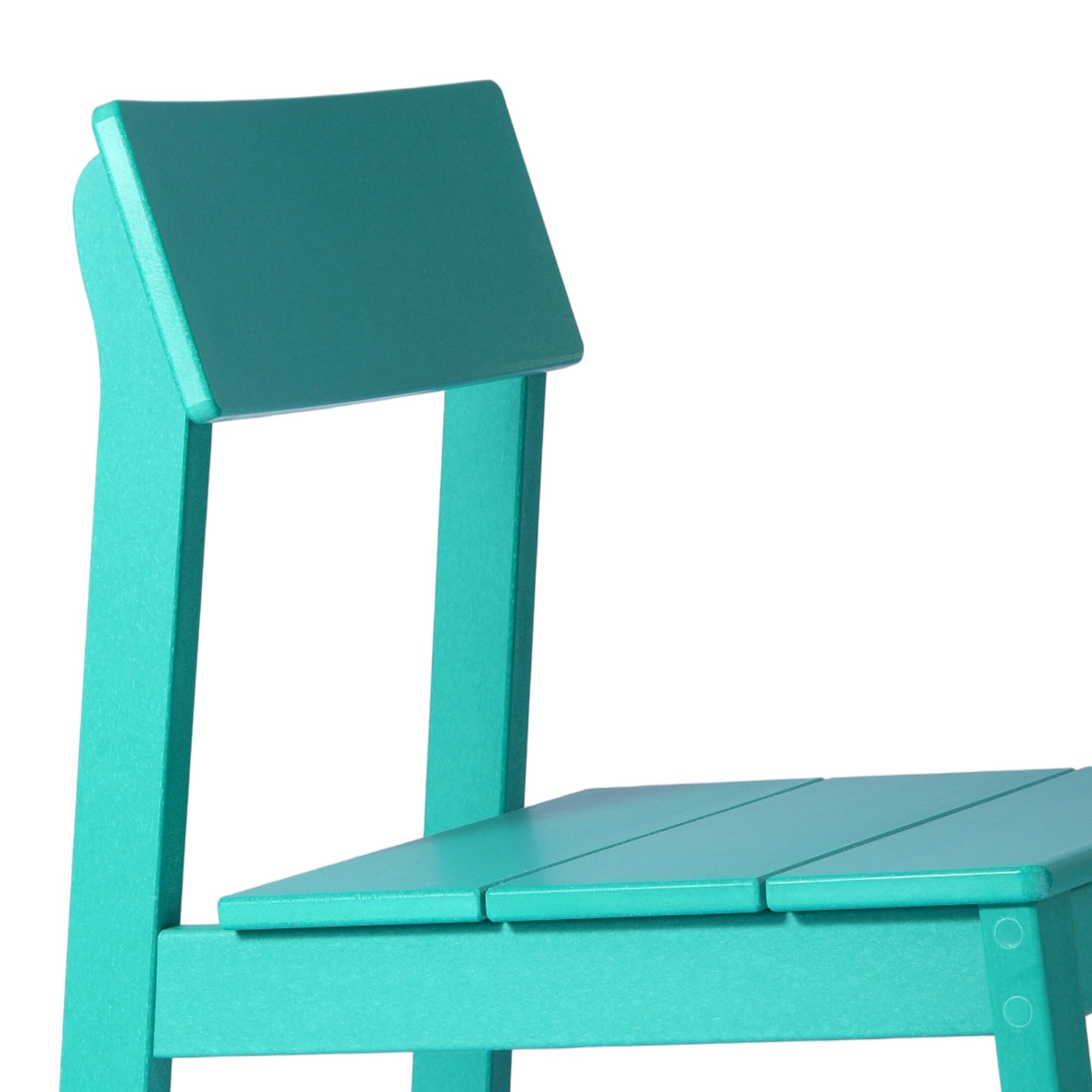 Alt View 5. WestinTrends - WestinTrends Paloma 7-Piece Modern HDPE Outdoor Patio Dining Table Set With Umbrella Hole - Turquoise.