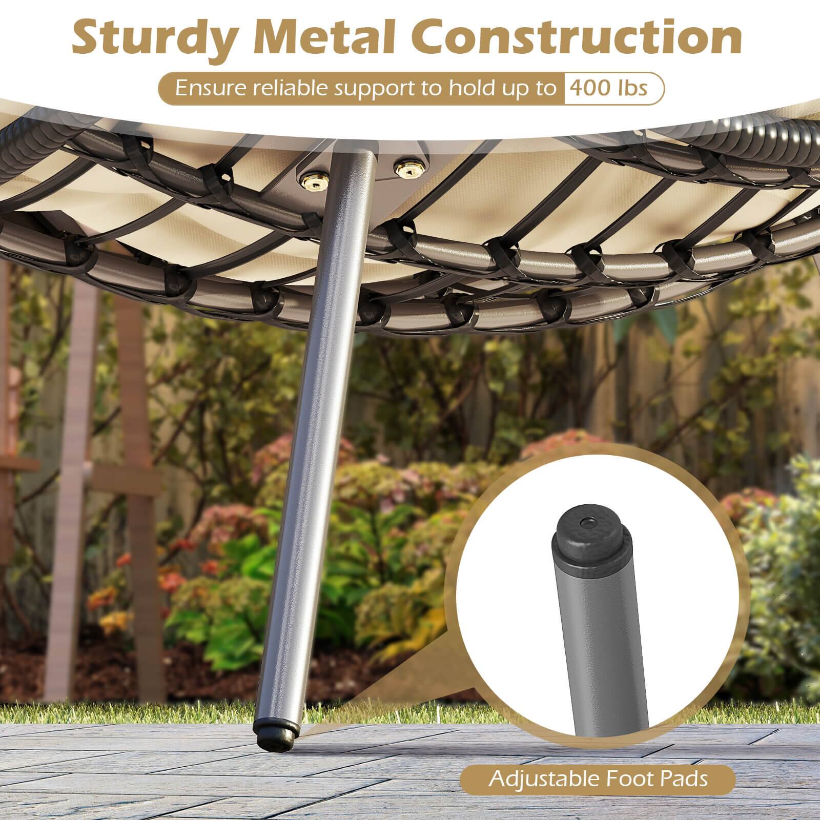 Sturdy Metal Construction  
Ensure reliable support to hold up to 400 lbs  

Adjustable Foot Pads