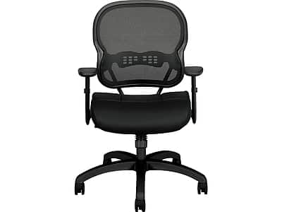 HON - Wave Mesh Mid-Back Chair, Synchro-Tilt, Adjustable Arms, Sandwich Mesh - Black