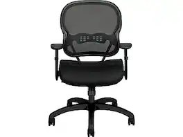 HON - Wave Mesh Mid-Back Chair, Synchro-Tilt, Adjustable Arms, Sandwich Mesh (BSXVL712MM10) - Black