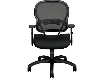 Front. HON - HON Wave Mesh Mid-Back Chair, Synchro-Tilt, Adjustable Arms, Black Sandwich Mesh (BSXVL712MM10) - Black.