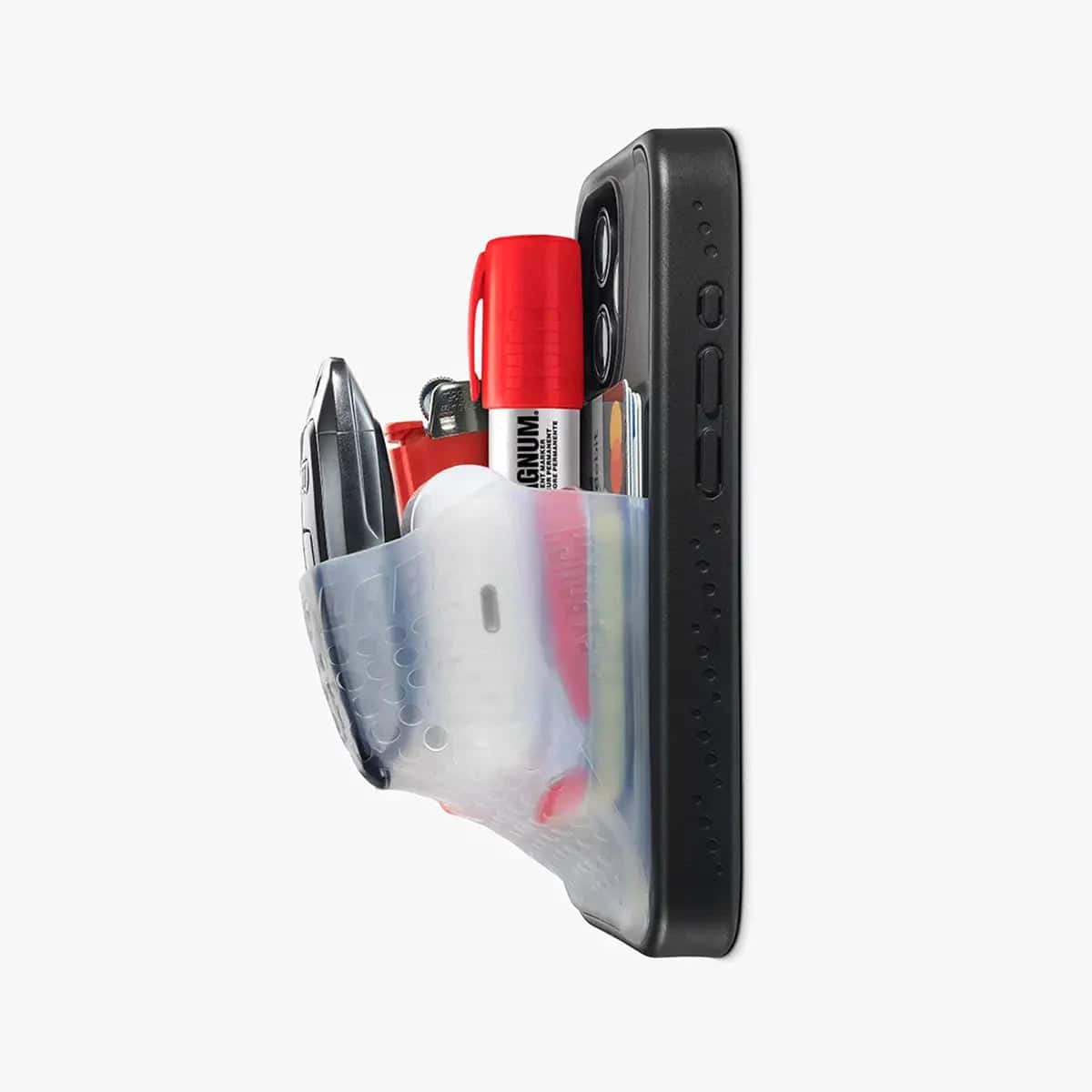 Ninja Labs - Flex Pouch Phone Case (Stretches to Hold 30+ Cards, Airpods, Lip Balm, Car Key & Cash) iPhone 15 Plus - Black/ Clear price history on PriceWatchPro