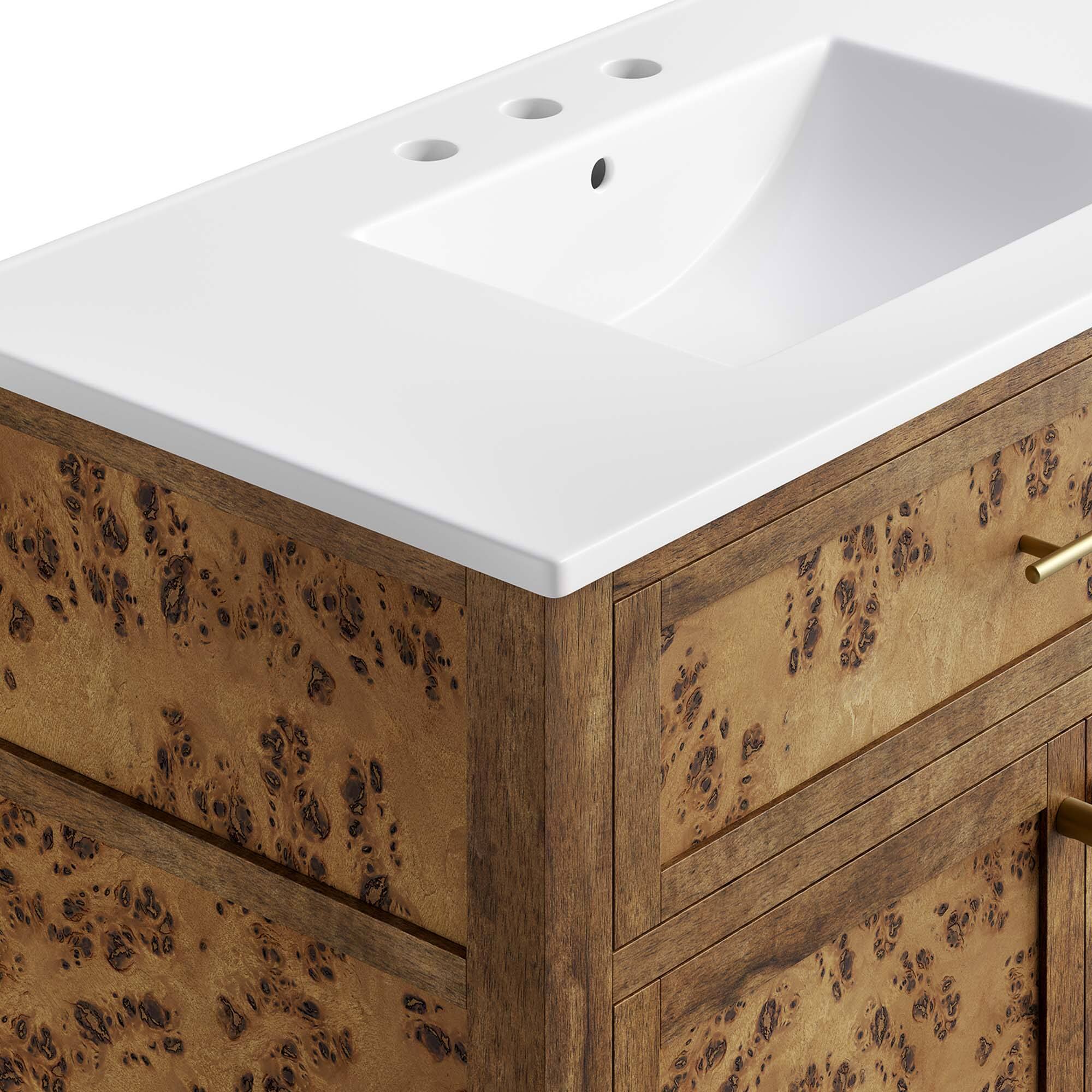 Alt View 7. Modway - Elysian Bathroom Vanity Basin Included by Modway - White Brown.