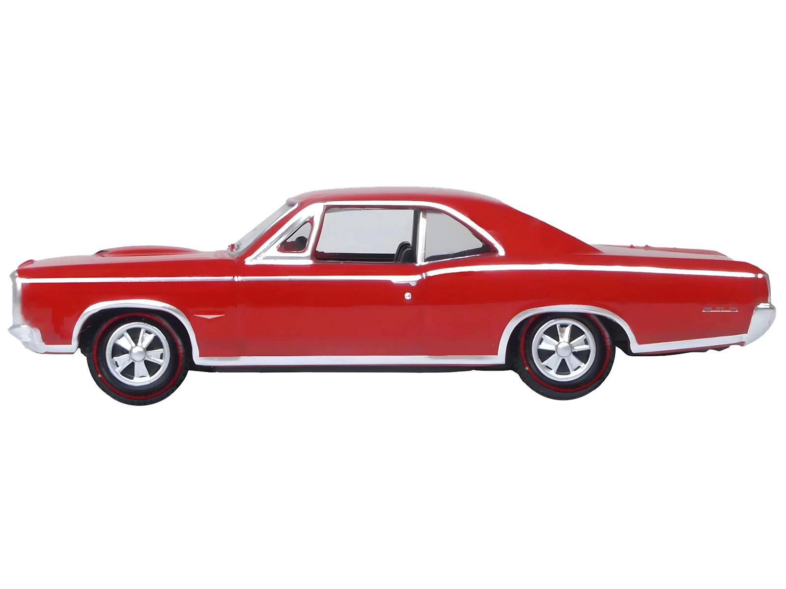 Alt View 1. Oxford Diecast - 1966 Pontiac GTO Montero Red 1/87 (HO) Scale Diecast Model Car by Oxford Diecast.