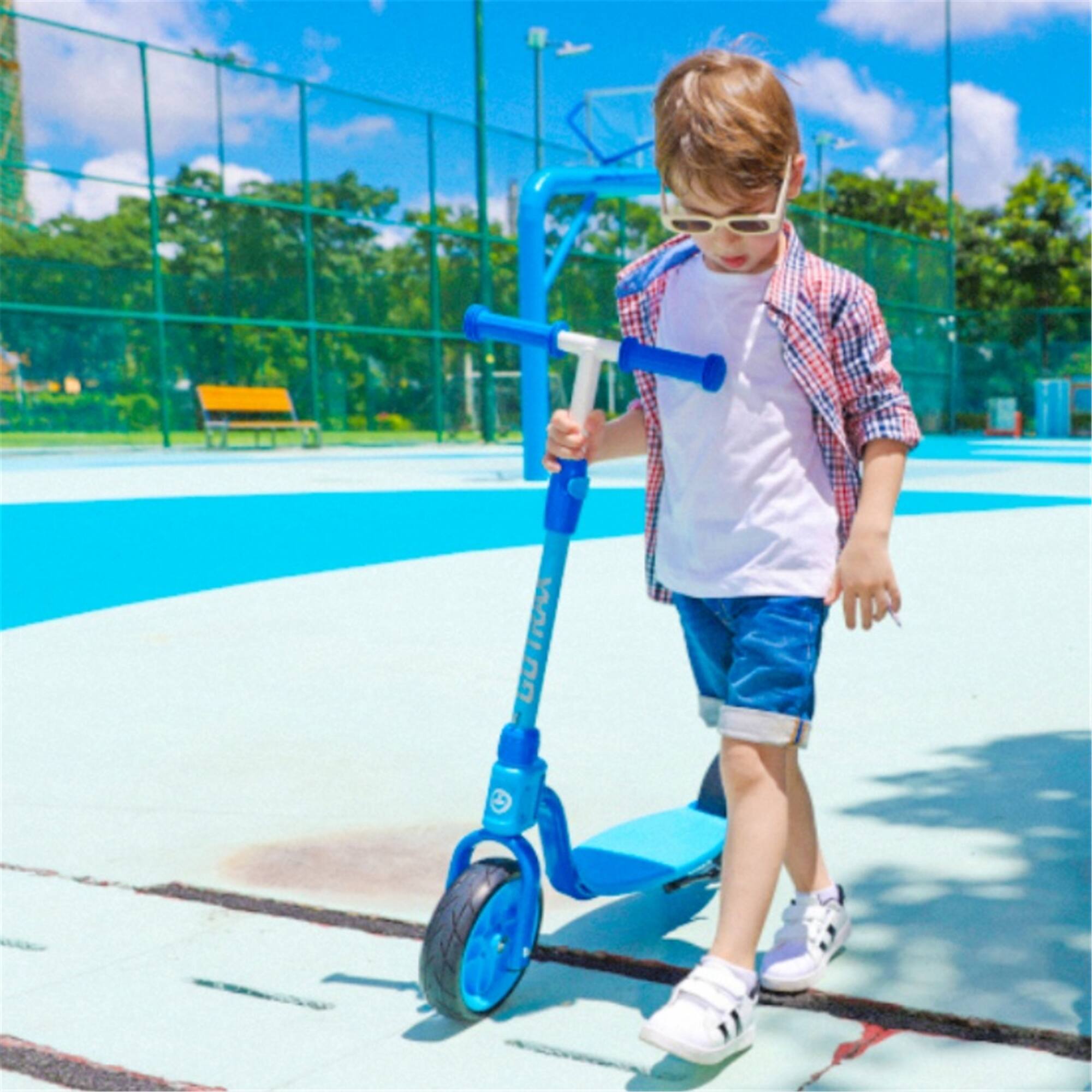 Alt View 5. GoTrax - KS8 Kids Kick Scooter for Ages 5+, 8" Wheels, Adjustable Handlebar, Foldable Design - Black.