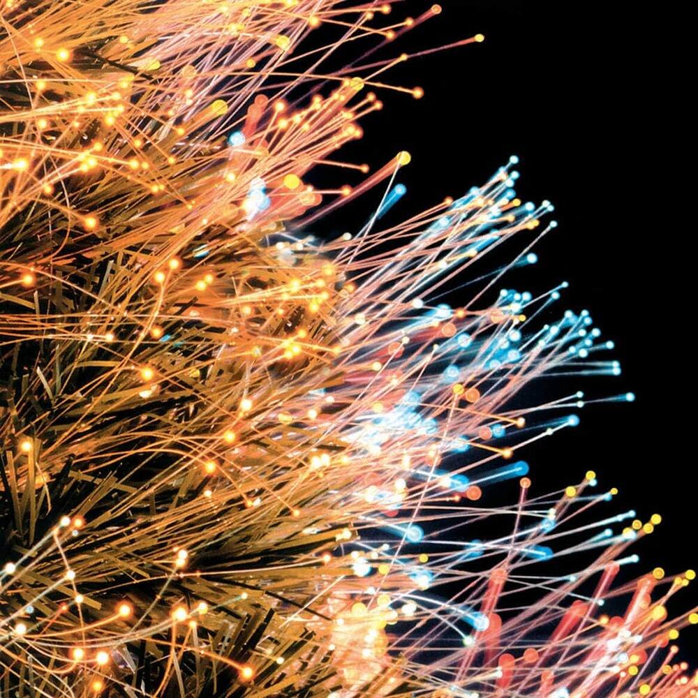 Back. RTMB - 32" Fiber Optic Christmas Tree with Green Ball Ornaments - Green.